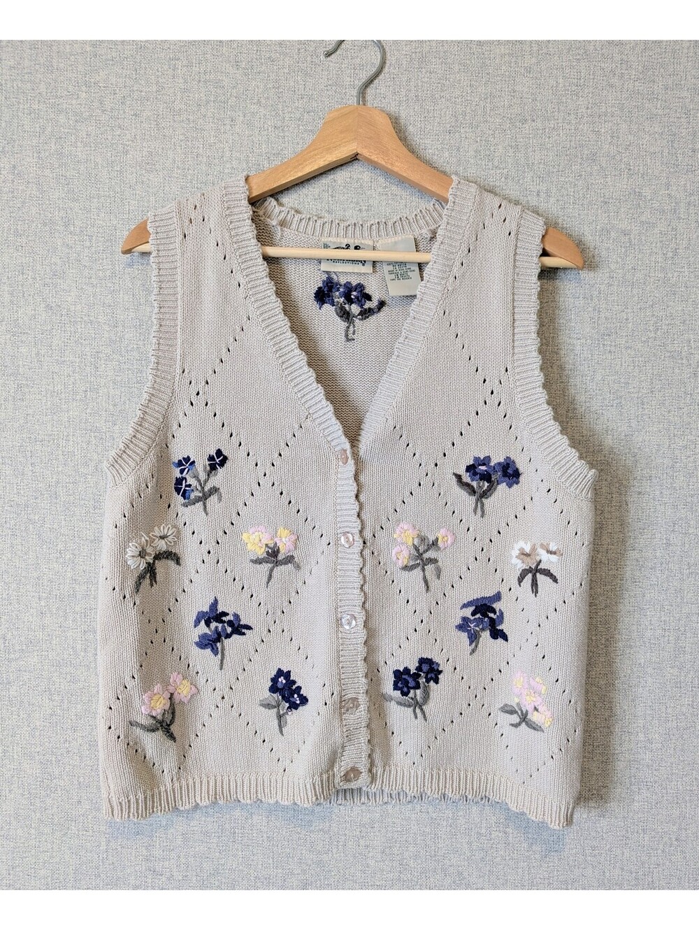 Vintage 90s cotton cottagecore sweater vest